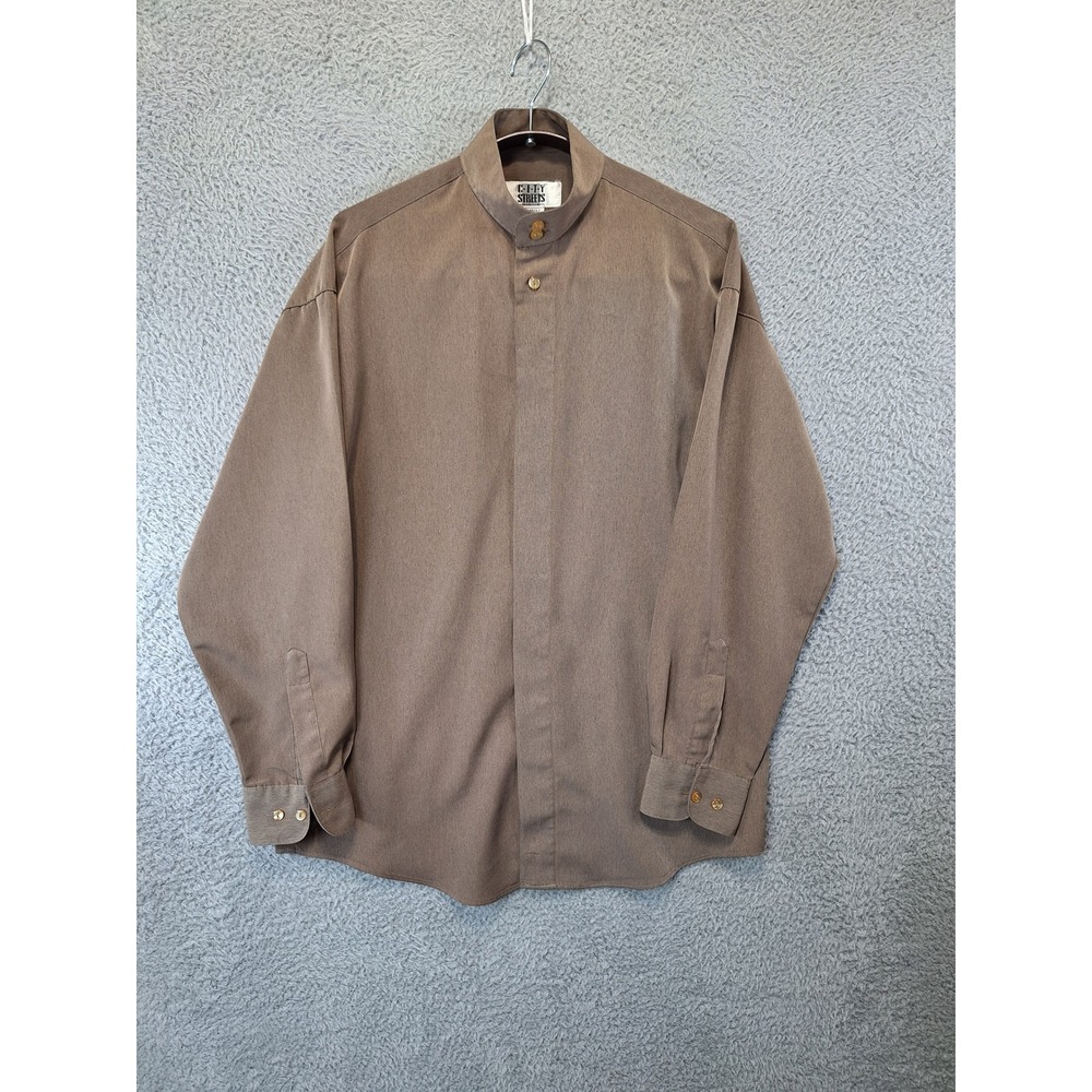 City Streets Mens Small Brown Long Sleeve Button Up Shirt Business‎ Casual